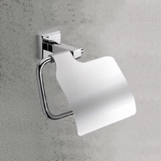 Polished Chrome Toilet Roll Holder With Cover